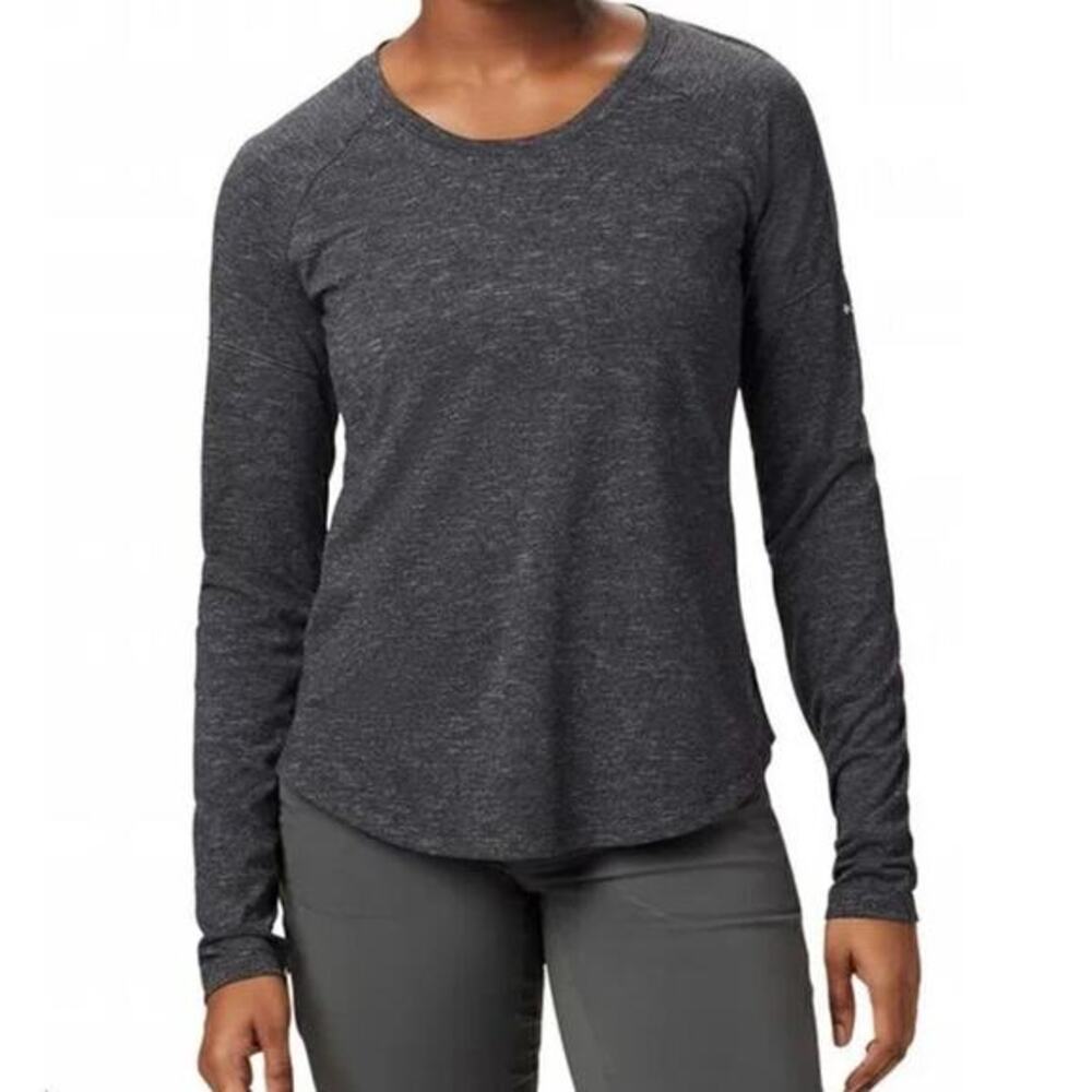 Columbia Pilsner Peak Knit LS Charcoal Pullover Top Shirt LARGE UPF 30 Gorpcore
